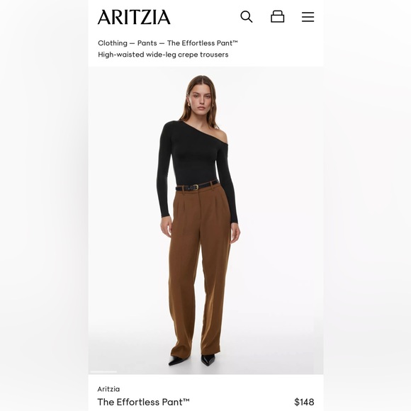 Full length Wilfred Effortless Pants size 4 cognac brown excellent condition - Picture 2 of 6